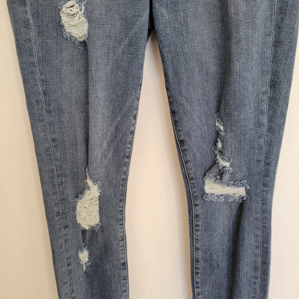 Good American Good Waist Distressed Jeans Skinny Raw Hem Stretch Women 8 - Picture 4 of 12